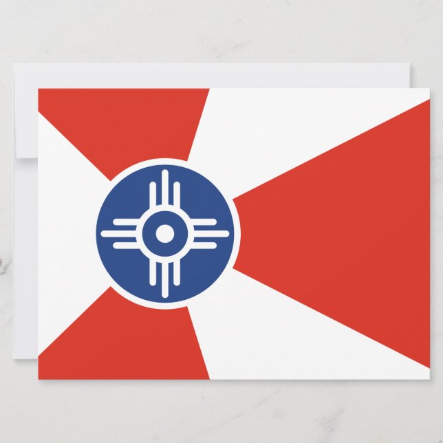 Flagge von Wichita (Kansas, USA) Karte (Vorderseite)