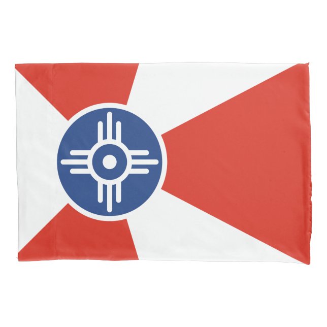 Flagge von Wichita (Kansas, USA) Kissenbezug (Vorderseite-Links)