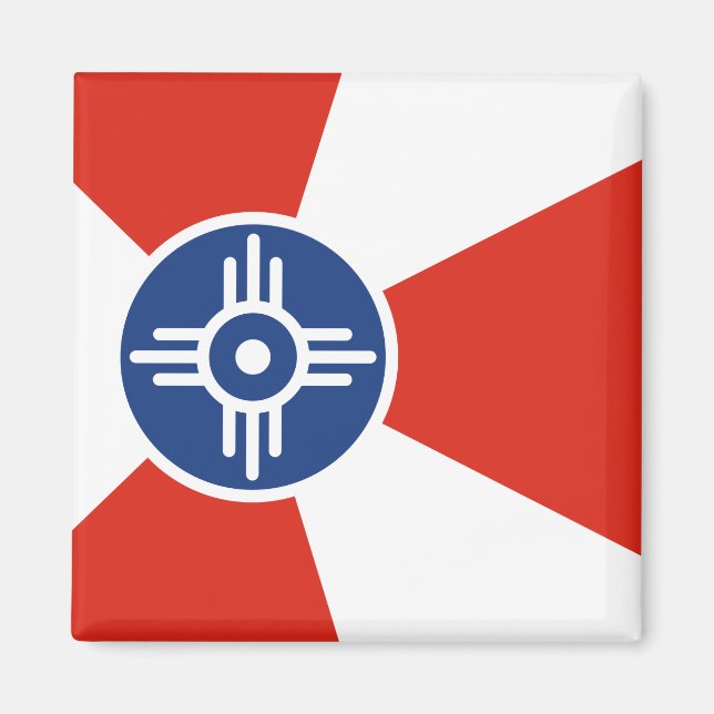 Flagge von Wichita (Kansas, USA) Magnet (Vorne)