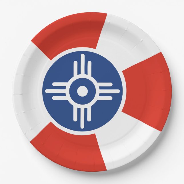 Flagge von Wichita (Kansas, USA) Pappteller (Vorderseite)
