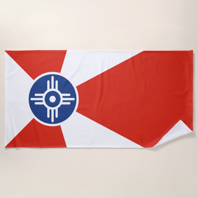 Flagge von Wichita (Kansas, USA) Strandtuch (Vorderseite)