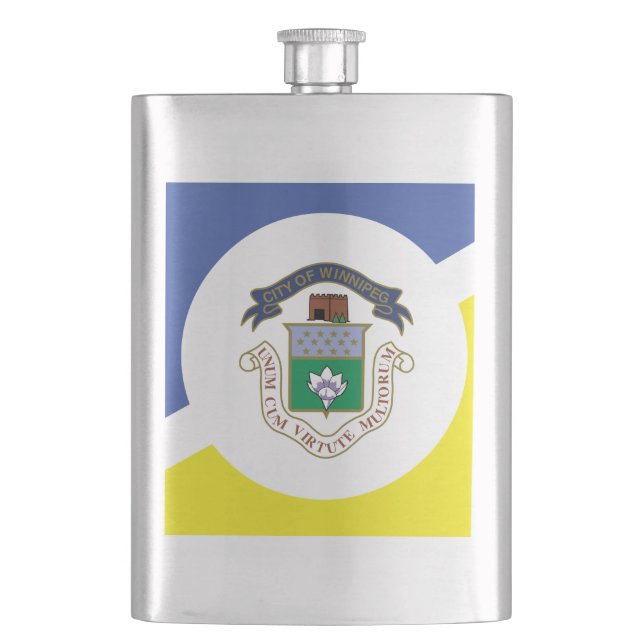 Flagge von Winnipeg, Manitoba Flasche Flachmann (Vorderseite)