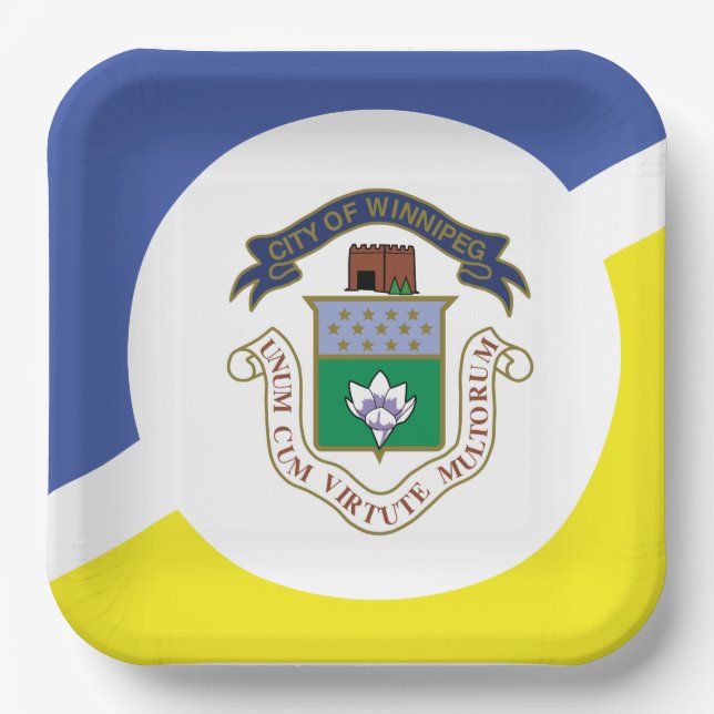 Flagge von Winnipeg, Manitoba  Pappteller (Vorderseite)