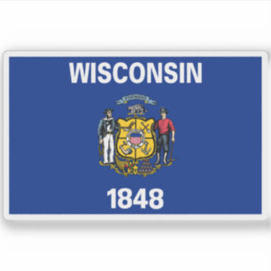 Flagge von Wisconsin Aufkleber