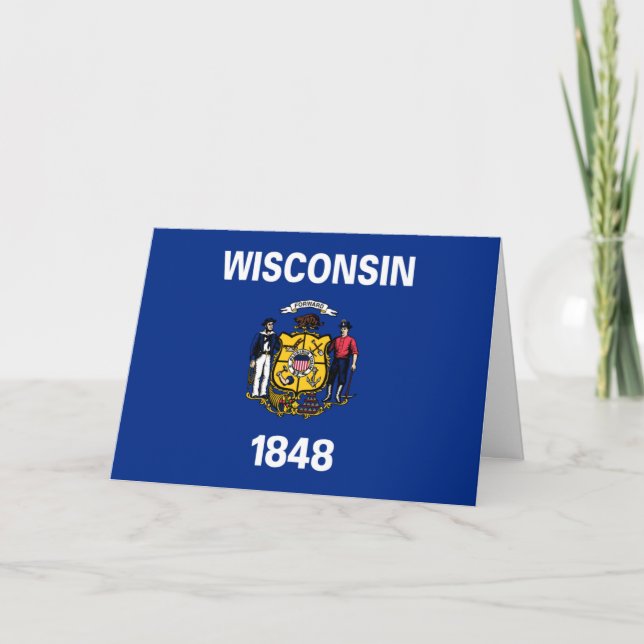 Flagge von Wisconsin Karte (Vorderseite)