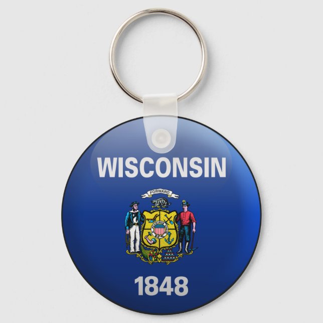 Flagge von Wisconsin Schlüsselanhänger (Vorderseite)