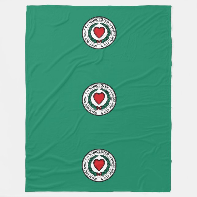Flagge von Worcester, Massachusetts Fleece-Decke Fleecedecke (Vorderseite)