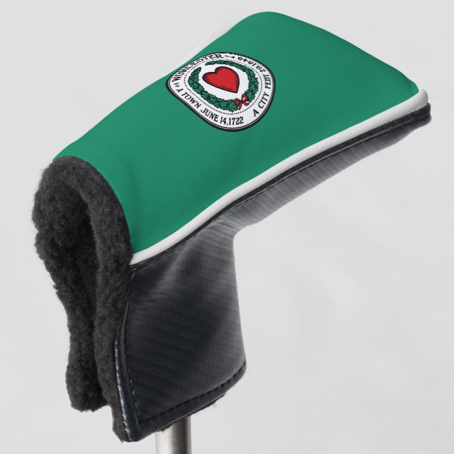 Flagge von Worcester, Massachusetts Golf Headcover (3/4 Vorderseite)