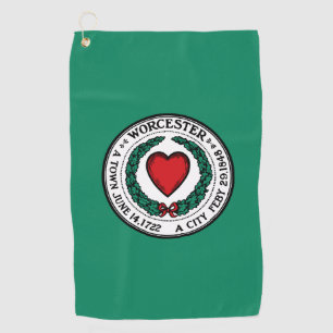 Flagge von Worcester, Massachusetts Golfhandtuch