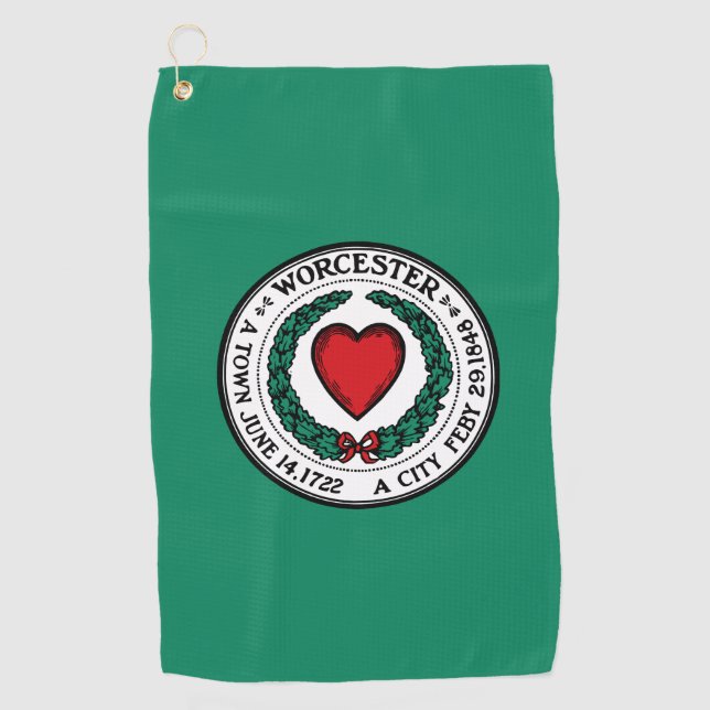 Flagge von Worcester, Massachusetts  Golfhandtuch (Vorderseite)