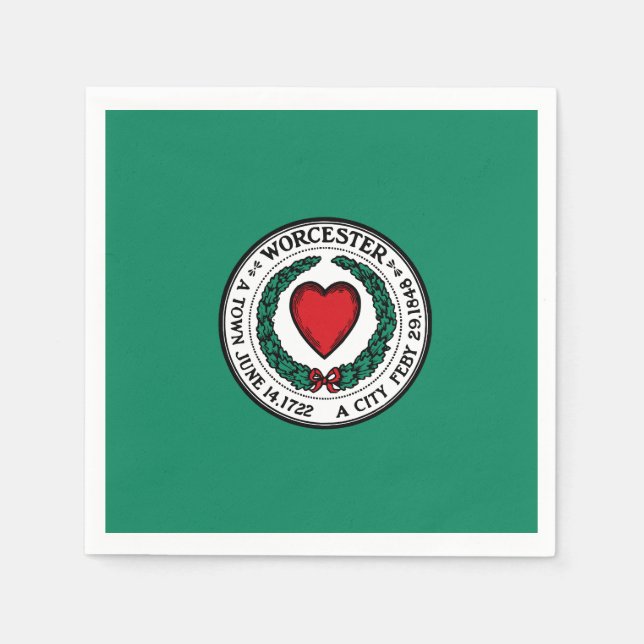 Flagge von Worcester, Massachusetts Napkins Serviette (Vorderseite)