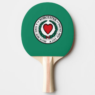 Flagge von Worcester, Massachusetts Ping Pong Padd Tischtennis Schläger