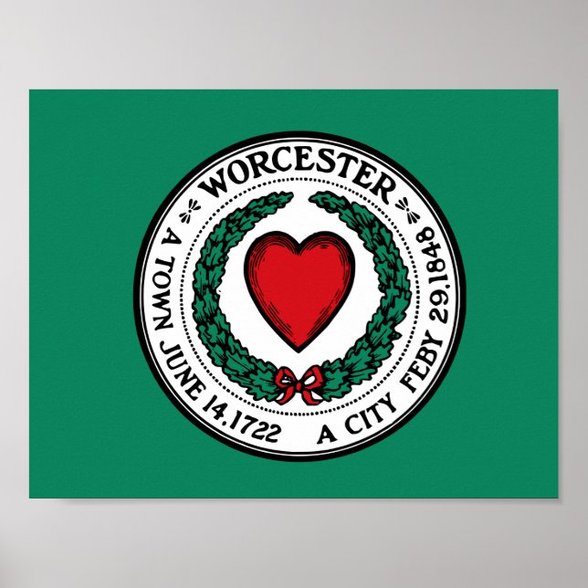 Flagge von Worcester, Massachusetts Poster (Vorne)