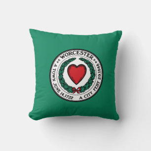 Flagge von Worcester, Massachusetts Throw Kissen