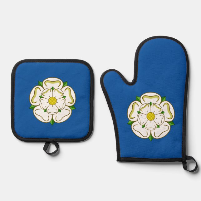 Flagge von Yorkshire Ofenhandschuh & Topflappen-Set (Vorderseite)