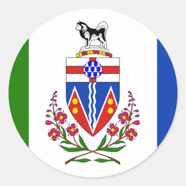 Flagge von Yukon, Kanada Runder Aufkleber (Vorderseite)