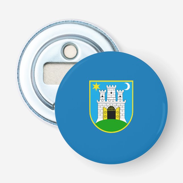 Flagge von Zagreb, Kroatien Flaschenöffner (Vorderseite)