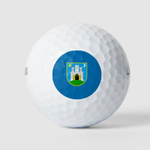 Flagge von Zagreb, Kroatien Golf Balls Golfball