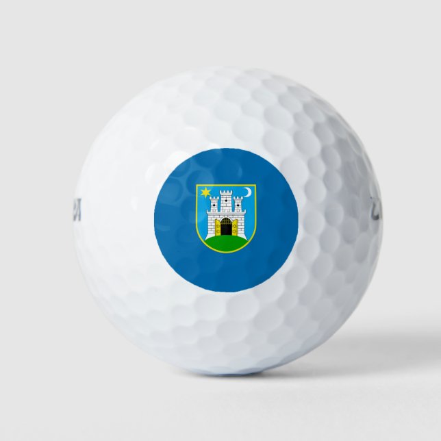 Flagge von Zagreb, Kroatien Golf Balls Golfball (Vorderseite)