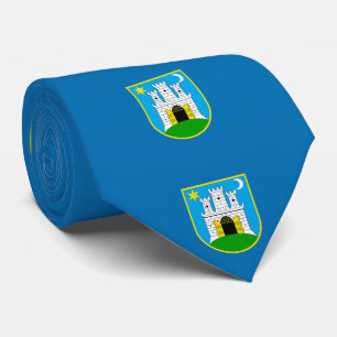 Flagge von Zagreb, Kroatien Neck Tie Krawatte