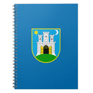 Flagge von Zagreb, Kroatien Notebook Notizblock
