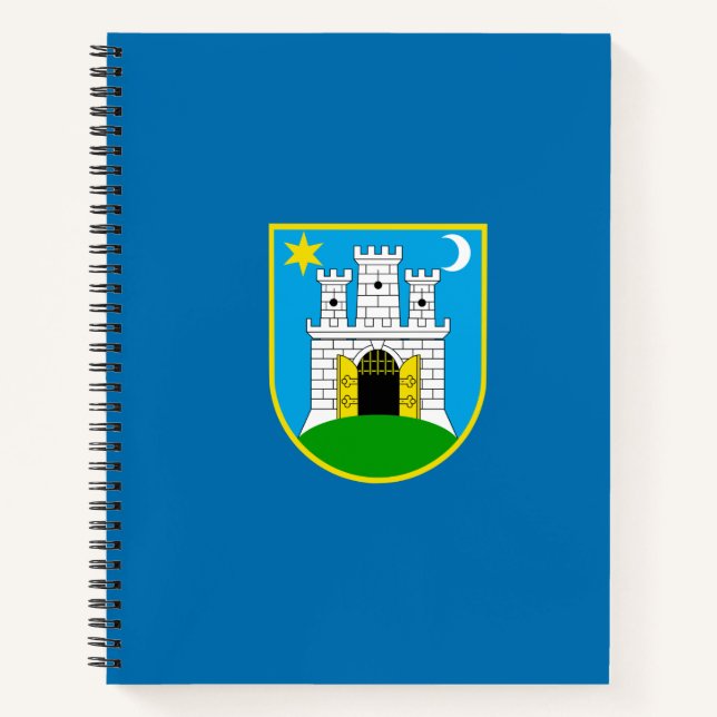 Flagge von Zagreb, Kroatien Notebook Notizbuch (Vorderseite)