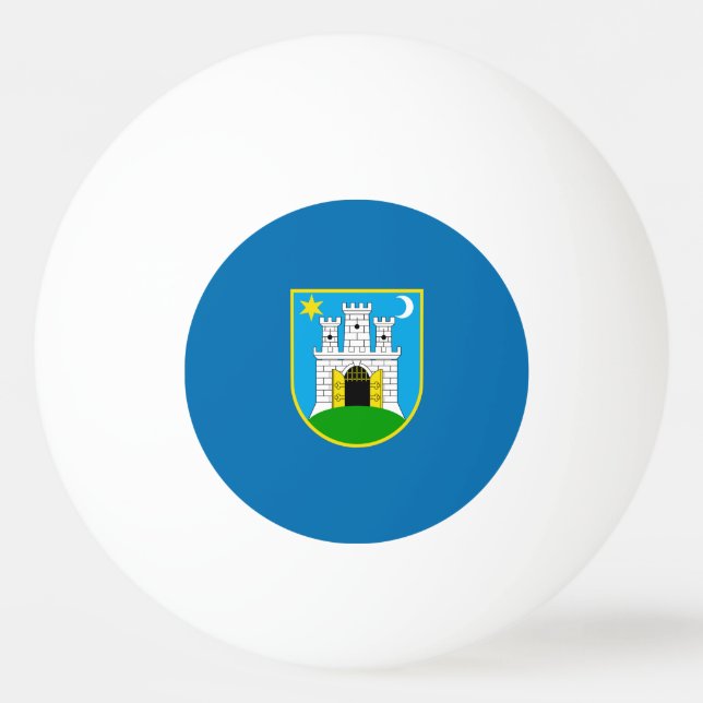 Flagge von Zagreb, Kroatien Ping-Pong Ball (Vorderseite)