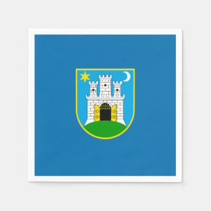 Flagge von Zagreb, Kroatien Serviette