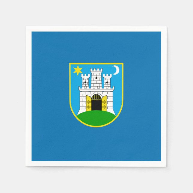 Flagge von Zagreb, Kroatien Serviette (Vorderseite)