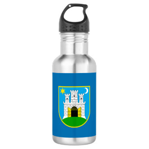 Flagge von Zagreb, Kroatien Wasserbott aus Edelsta Edelstahlflasche