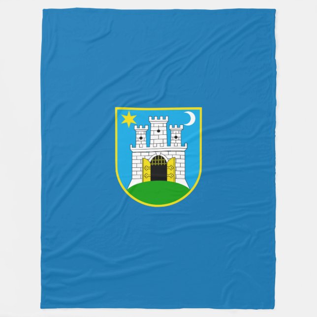 Flagge von Zagreb, Kroatisch-Fleece Blanket Fleecedecke (Vorderseite)