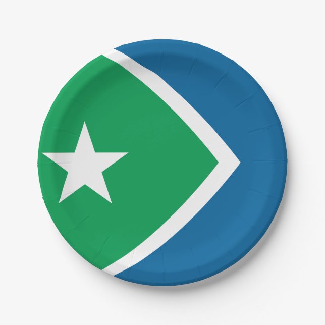 Flagge von Zedernrasen, Iowa Pappteller (Vorderseite)