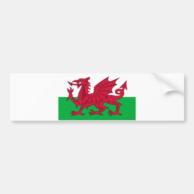Flagge Wales - Der Rote Drache - Baner Cymru Autoaufkleber (Vorne)