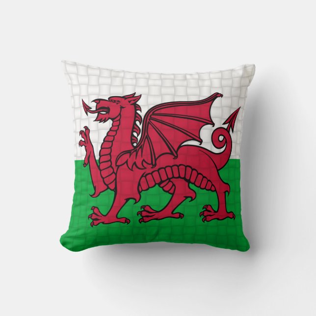 Flagge Wales Waliser cymru Drache Kissen (Vorderseite)