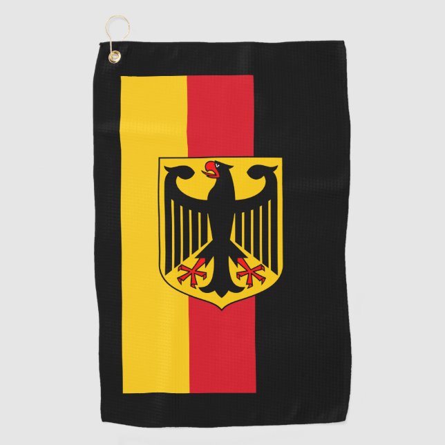 Flagge/Wappen Deutschlands Golfhandtuch (Vorderseite)