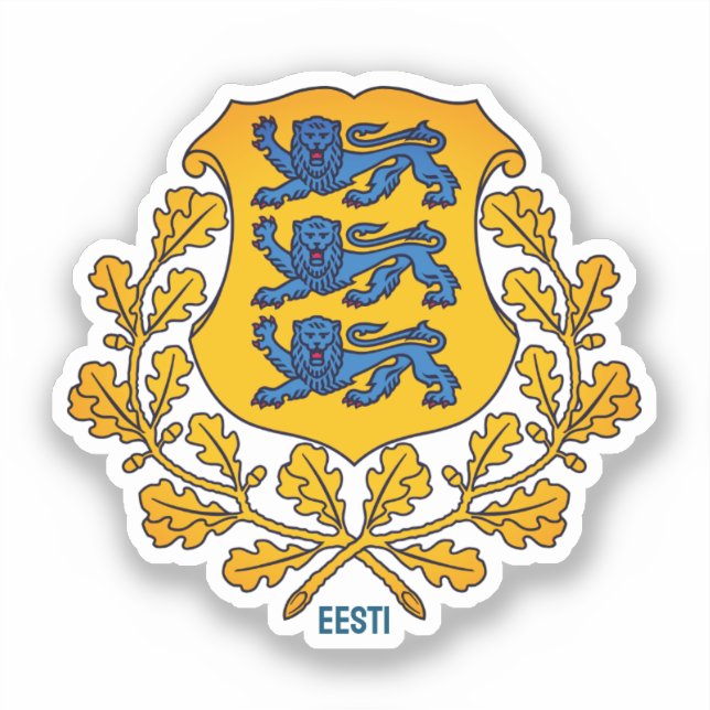 Flagge/Wappen Estlands Aufkleber (Vorderseite)