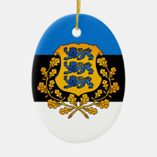 Flagge/Wappen Estlands Keramik Ornament