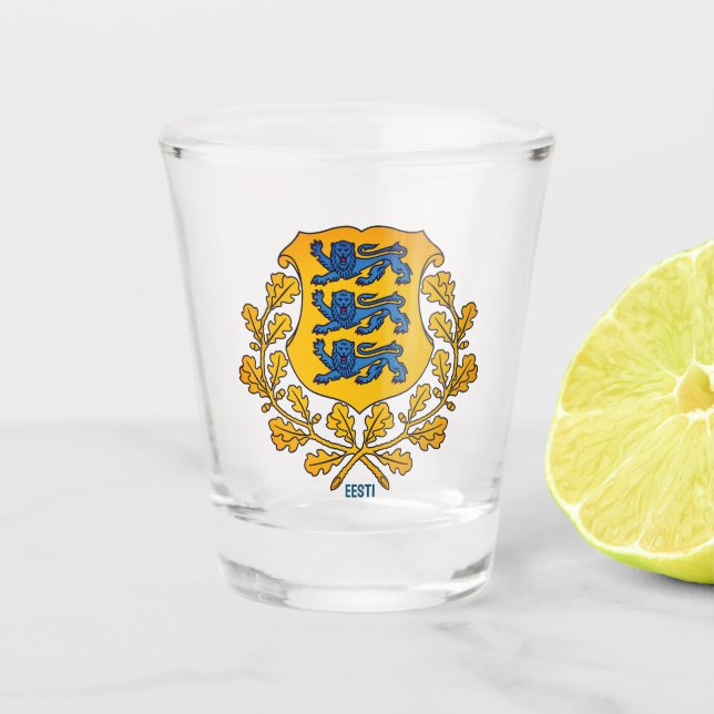 Flagge/Wappen Estlands Schnapsglas (Vorderseite)