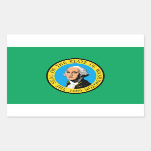 Flagge Washington Rechteckiger Aufkleber