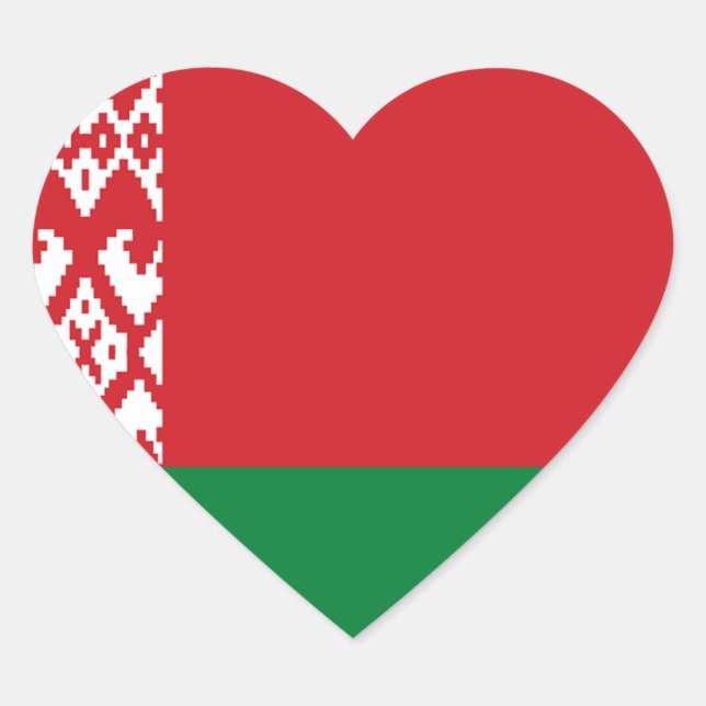 Flagge Weißrusslands Herz-Aufkleber (Vorderseite)
