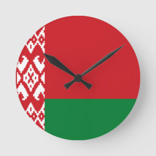 Flagge Weißrusslands Runde Wanduhr