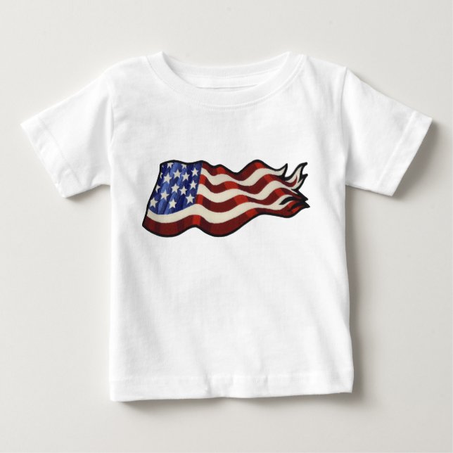 Flagge-wellenartig bewegendes Kleinkind Baby T-shirt (Vorderseite)