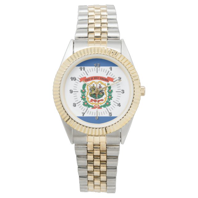 Flagge West Virginia Armbanduhr (Vorderseite)