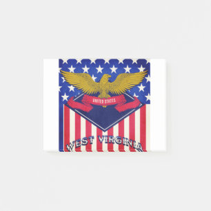 Flagge West Virginia USA Post-it Klebezettel