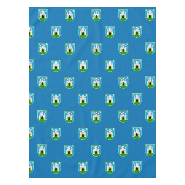 Flagge Zagreb, Kroatien Tablecloth Tischdecke (Vorderseite)