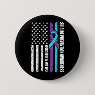 Flagge zum Monat der Suizidpräventionsaufklärung i Button