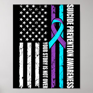 Flagge zum Monat der Suizidpräventionsaufklärung i Poster