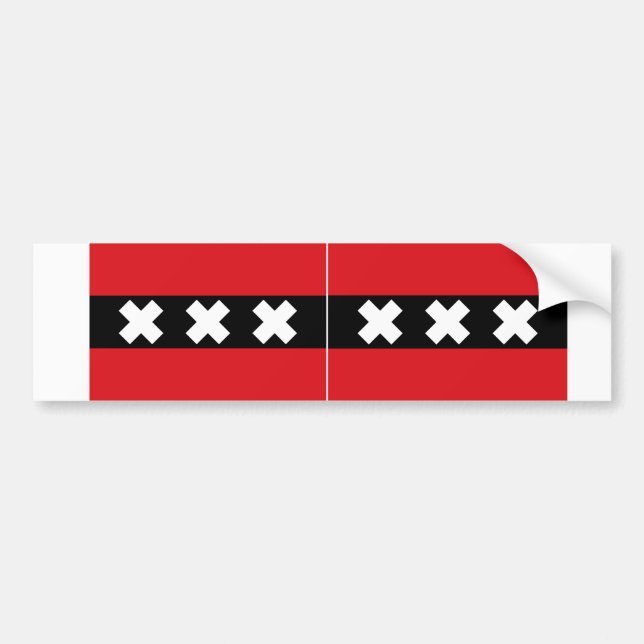 Flagge ZWEI von Amsterdam Autoaufkleber (Vorne)