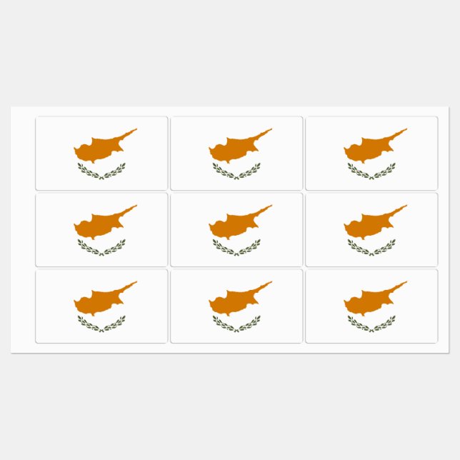 Flagge Zyperns Etiketten (Blatt)
