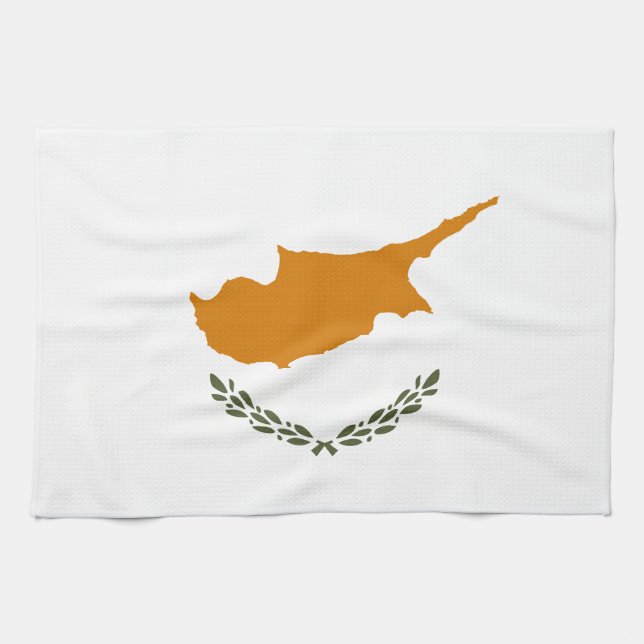 Flagge Zyperns Geschirrtuch (Horizontal)